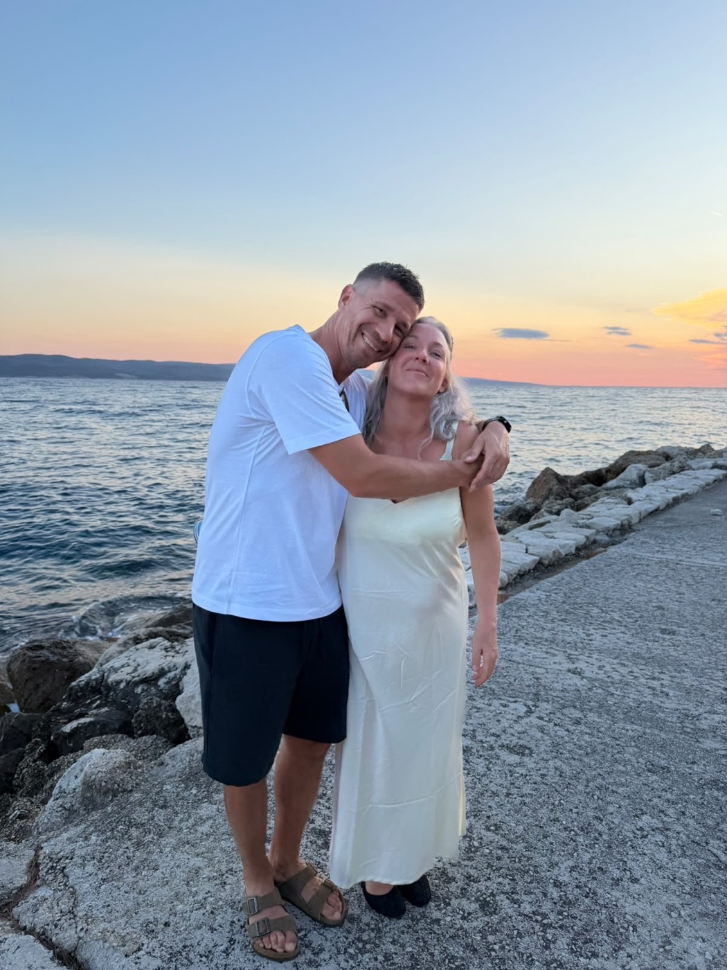 Maria och Johan vid solnedgången